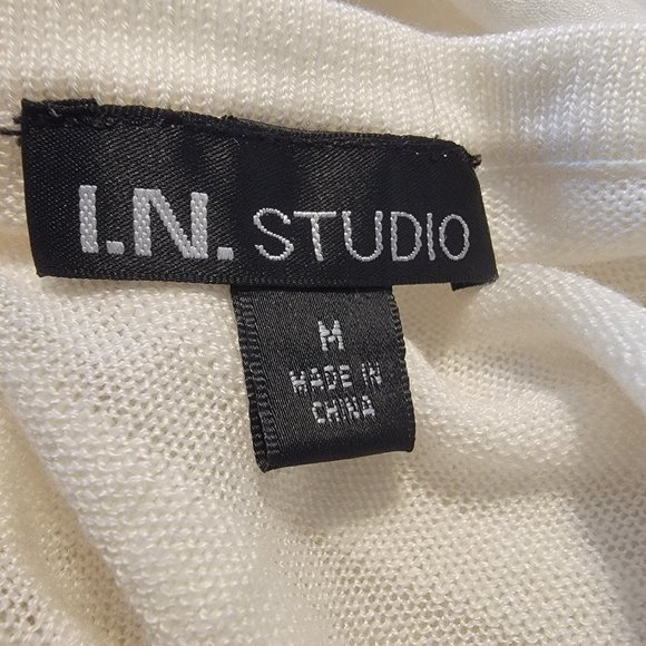 I.N. STUDIO V Neck Pullover sweater, M, Ivory - Picture 6 of 6